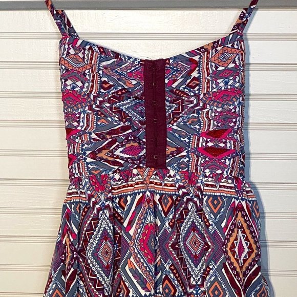 Billabong Magenta & Gray Mini Aztec Dress - Picture 1 of 6